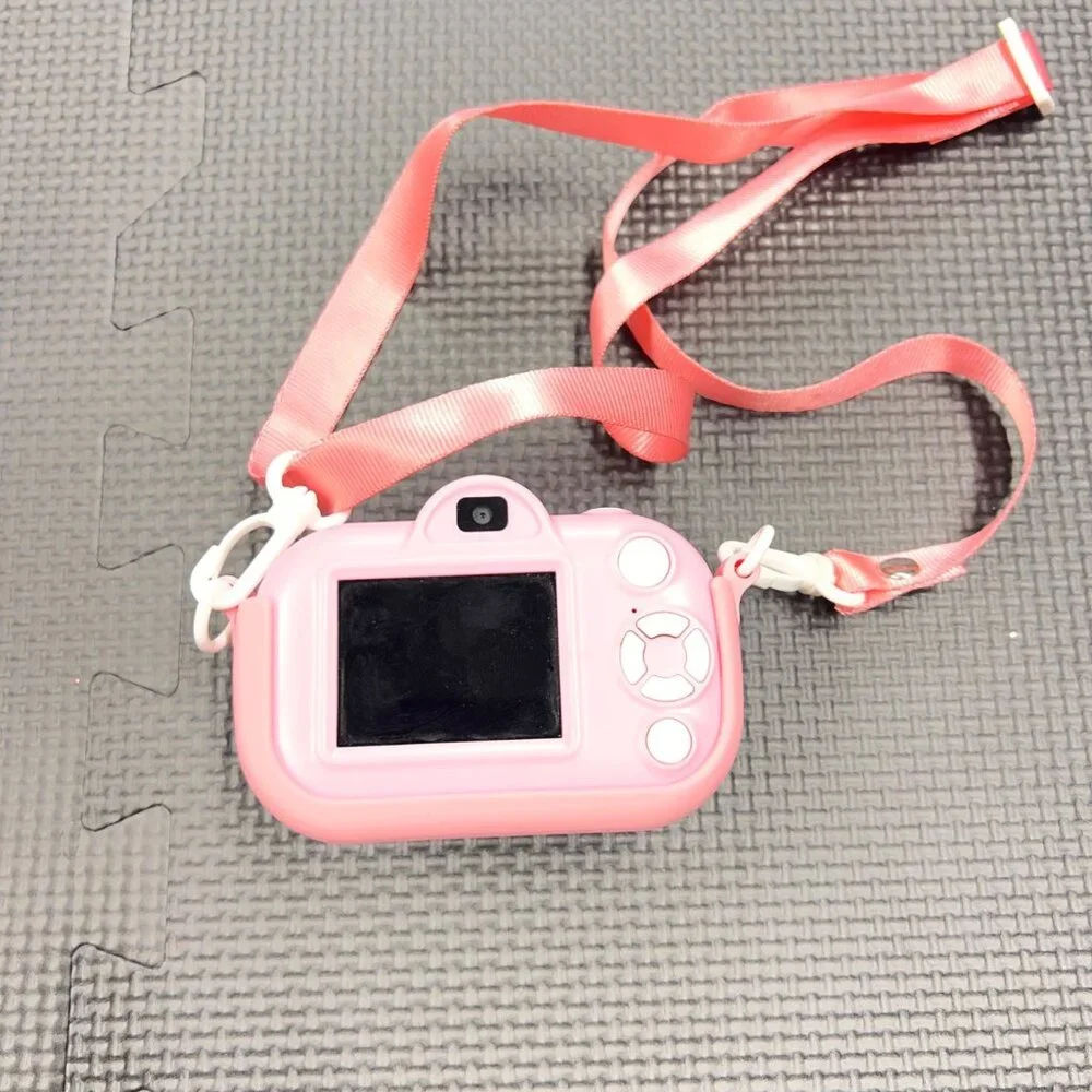 Kids Digital Camera 1080P Pink Unicorn Design With Strap & Screen
